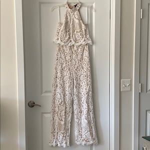Lulu’s white lace jumpsuit